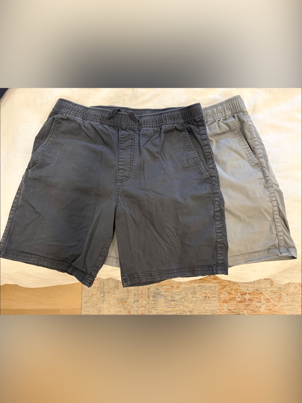 2 PACK Katin Men's Elastic Waist Shorts in Charcoal and Light Gray